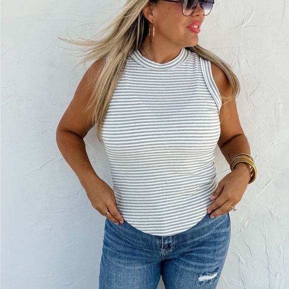 Bianca Ribbed Stripe Tank - 3 color options - Picture 4 of 9